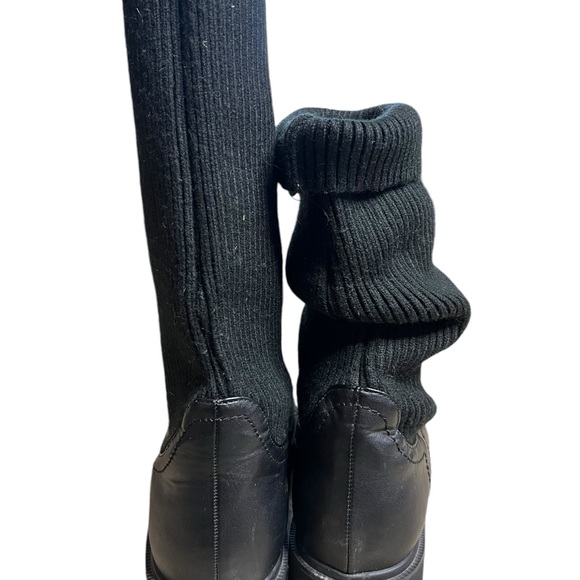 T.Taccardi Black Patent Leather Slouch Roll Top Boots Womens Size 41 EUR US 10 - Picture 4 of 8